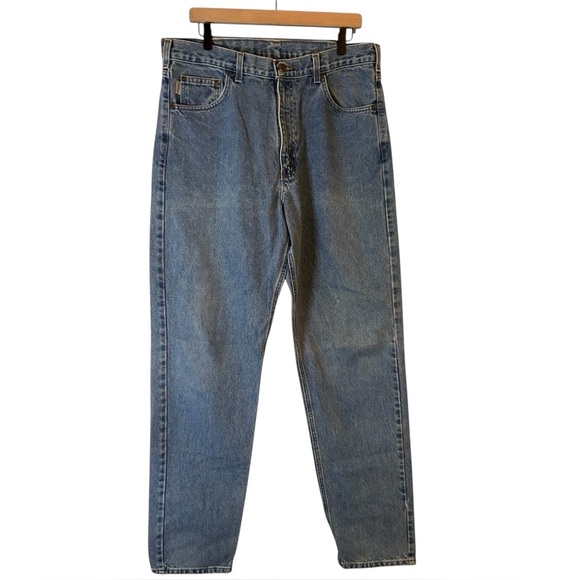Carhartt Men’s Jeans 36x36 Blue Denim Relaxed Fit Workwear Utility Logo - Picture 1 of 4